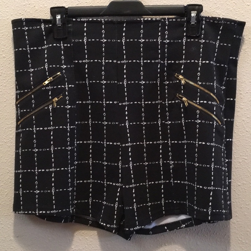 Black & White Shorts Gold Detailing On The Packets